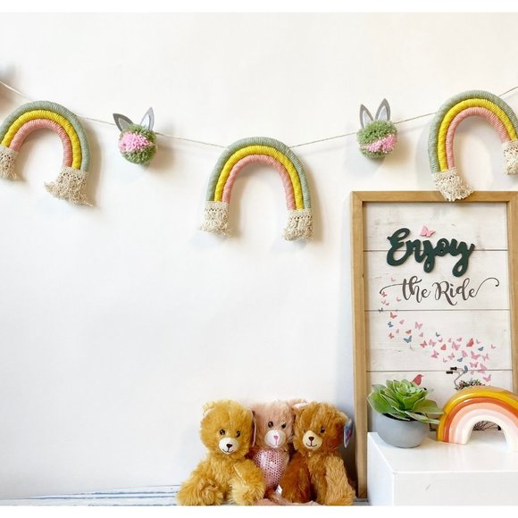 Rainbow Garland, Rainbow Garland Nursery, Bunny Garland Easter Decorations - Picture 6 of 9